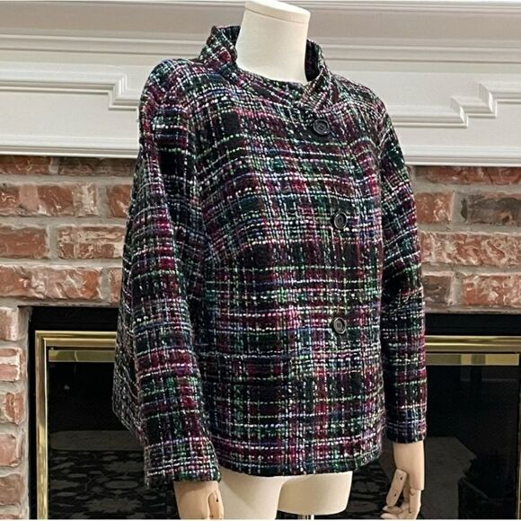 NWOT Talbots Multi-Colored Tweed Jacket Sz 16 Petite - Picture 2 of 9